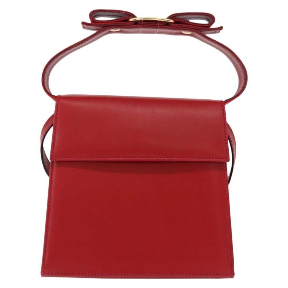 Salvatore Ferragamo Leather Vara Handbag Red